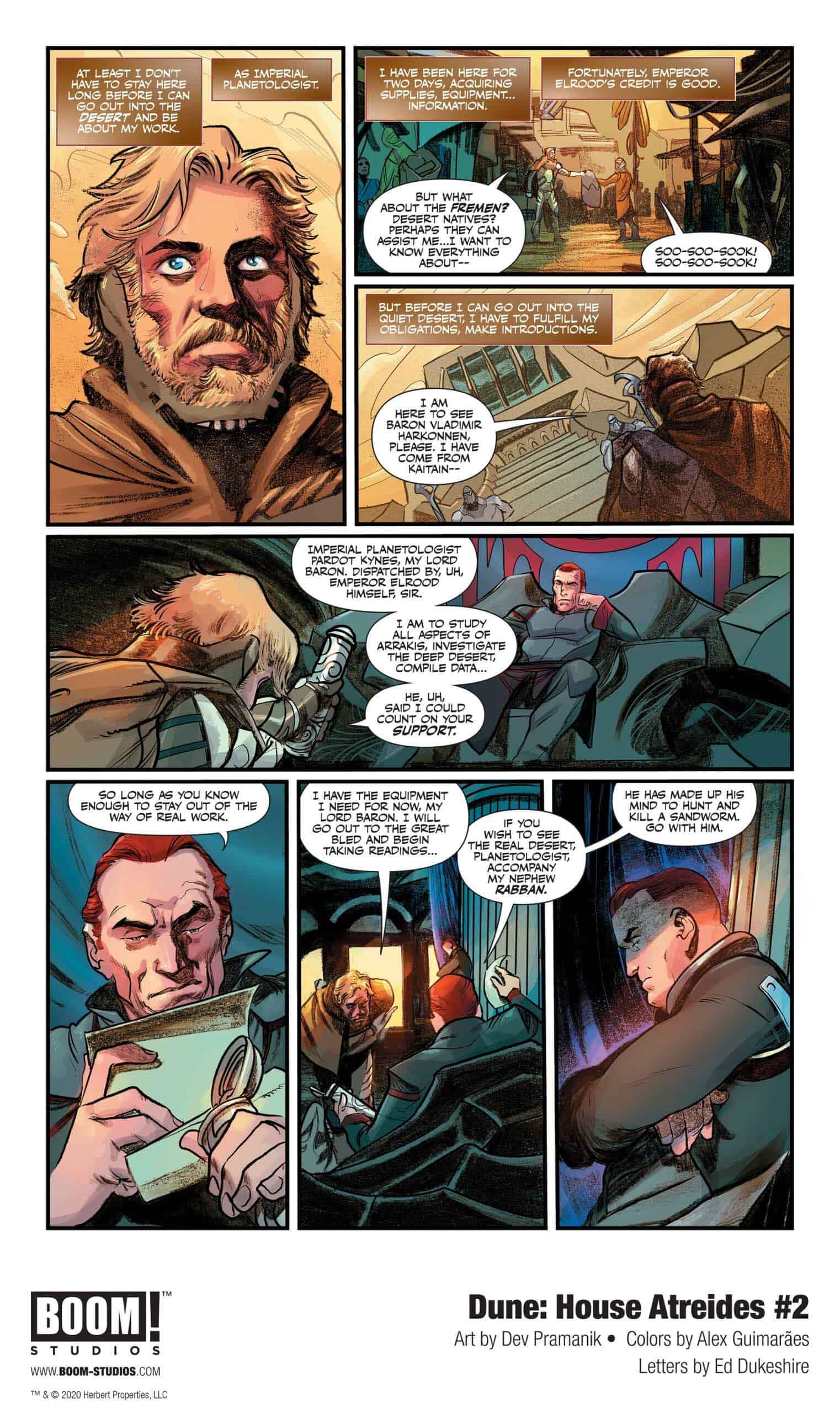 Dune: House Atreides comic series. Issue #2, preview page 2.