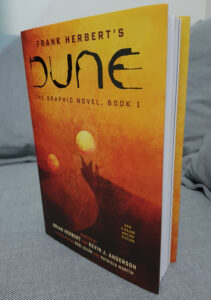 Photo of a hardcover copy of Dune: The Graphic Novel, Book 1.