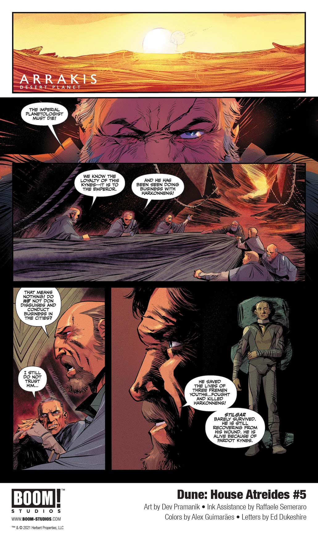 Dune: House Atreides comic series. Issue #5, preview page 1.