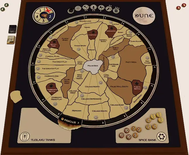 Map of Arrakis from Dune: The Movie Board Game.