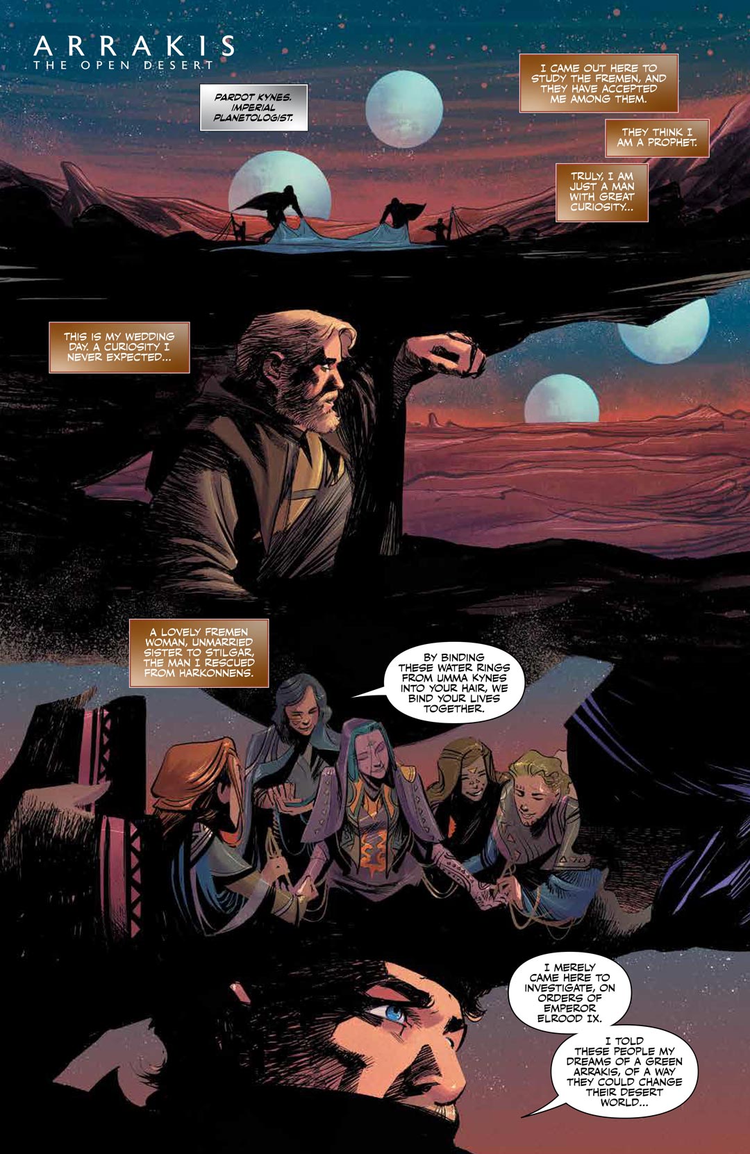 Dune: House Atreides comic series. Issue #7, preview page 1.