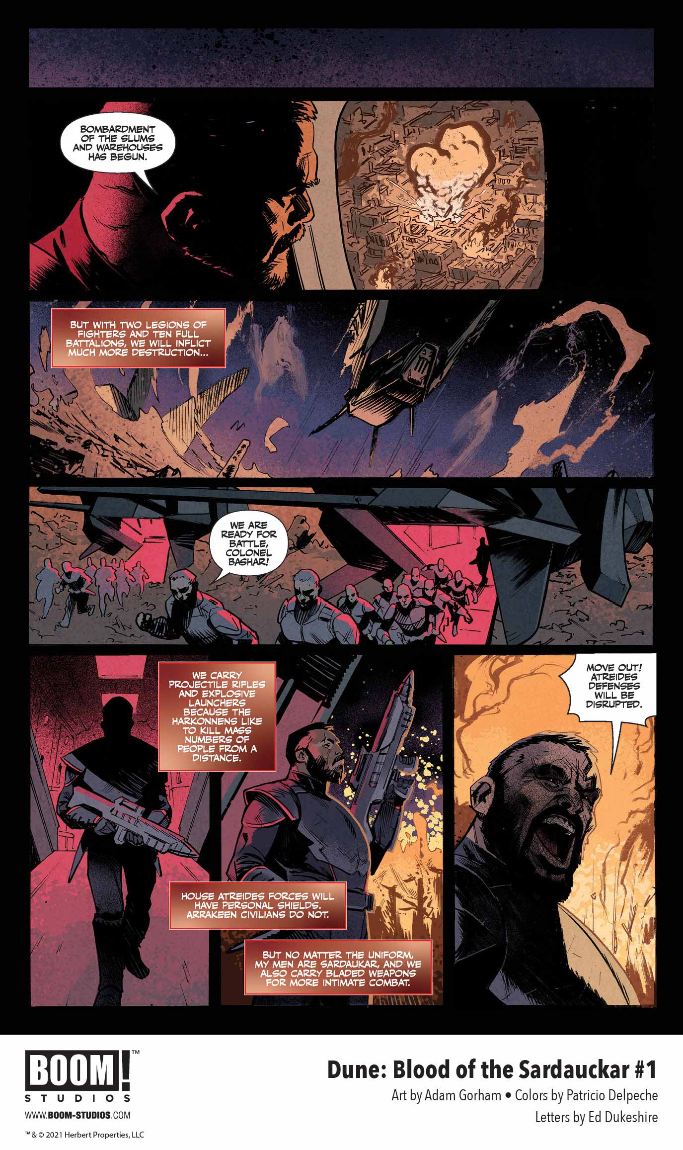 Dune: Blood of the Sardaukar comic book, preview page 3.
