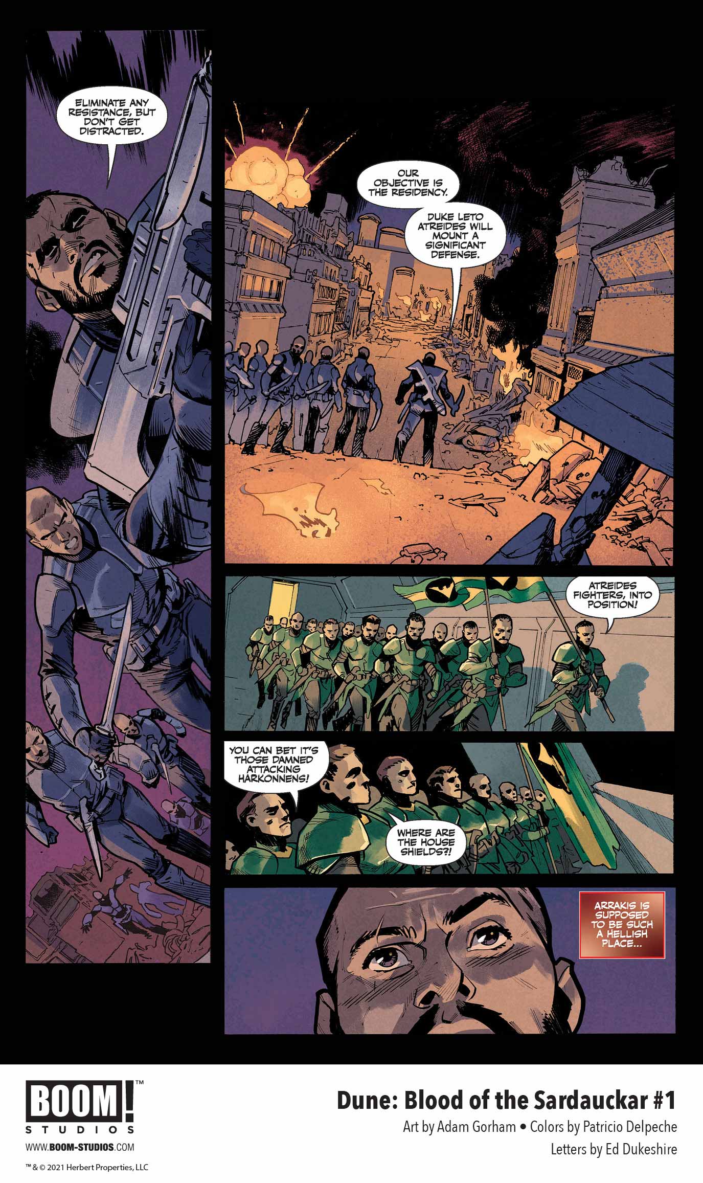 Dune: Blood of the Sardaukar comic book, preview page 4.