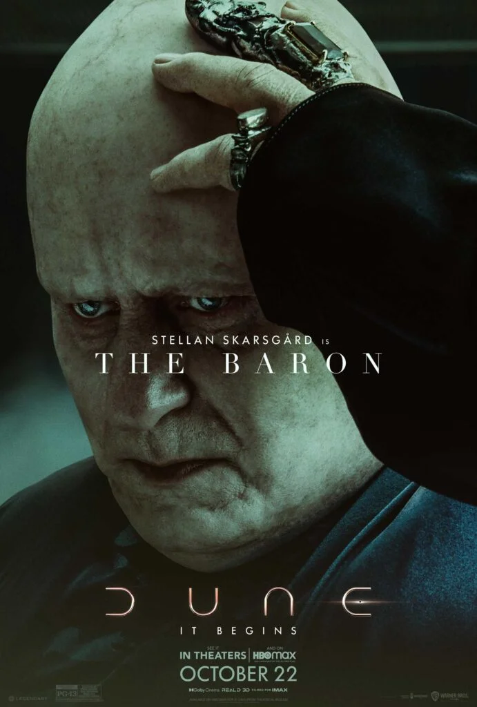 Dune movie character poster: Stellan Skarsgård is Baron Vladimir Harkonnen.