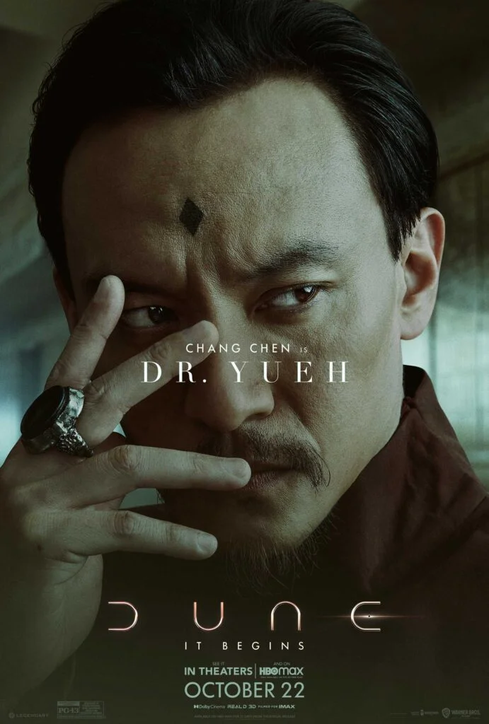 Dune movie character poster: Chang Chen is Dr. Yueh.