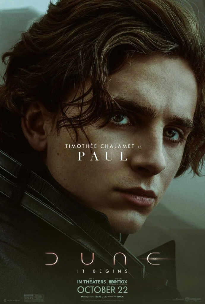 Dune movie character poster: Timothée Chalamet is Paul Atreides.