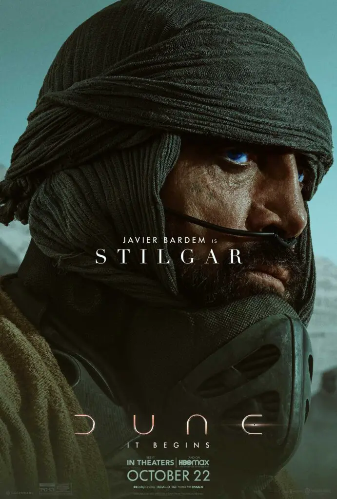 Dune movie character poster: Javier Bardem is Stilgar.