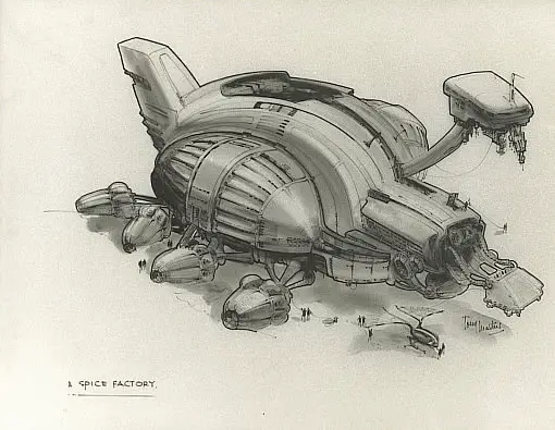 A Spice Factory. Concept art from Dune (1984).