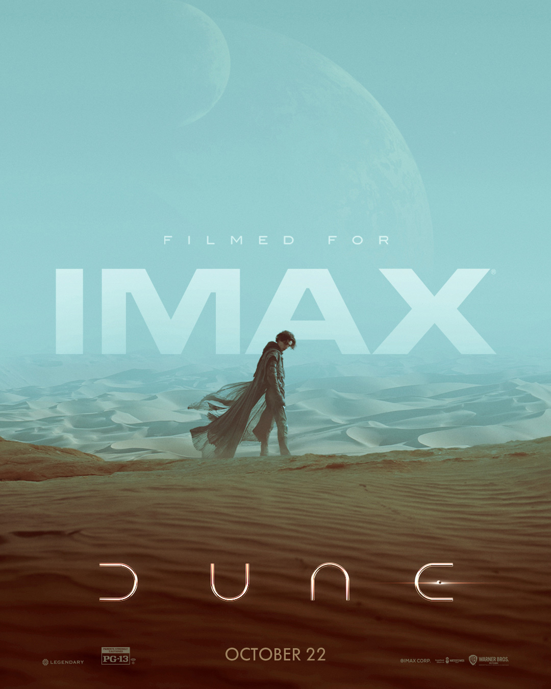 IMAX exclusive poster for Dune: Part One (2021), featuring Timothée Chalamet as Paul Atreides.