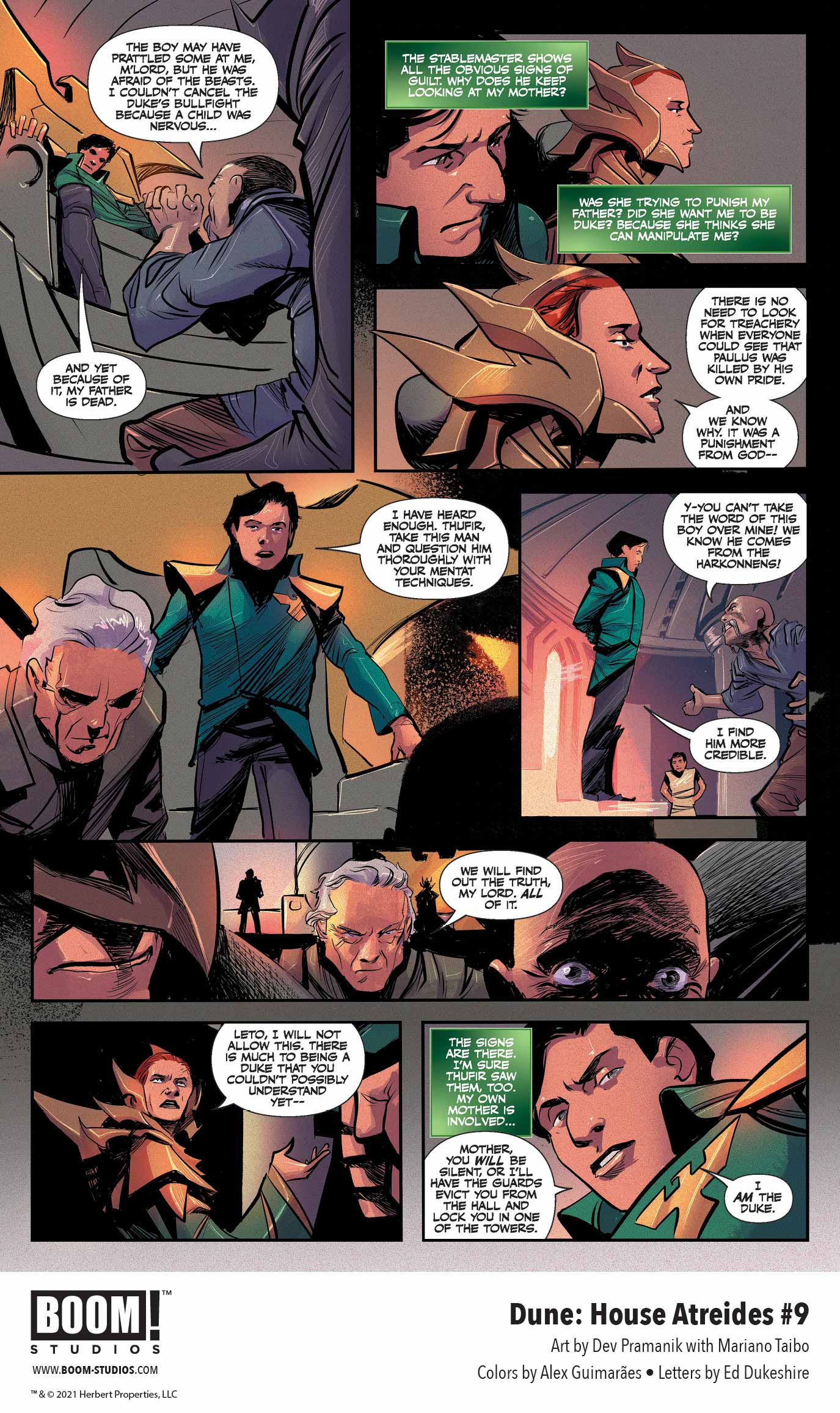 Dune: House Atreides comic series. Issue #9, preview page 5.