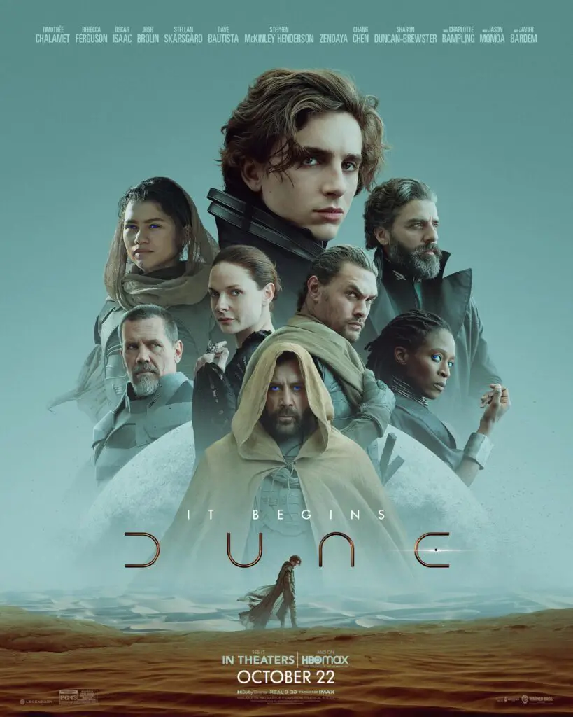 Official poster for Denis Villeneuve's 'Dune: Part One' movie (2021).