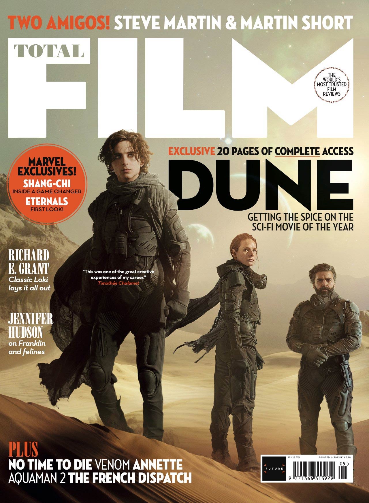 Main cover for Total Film Magazine's Dune movie issue (August 2021).