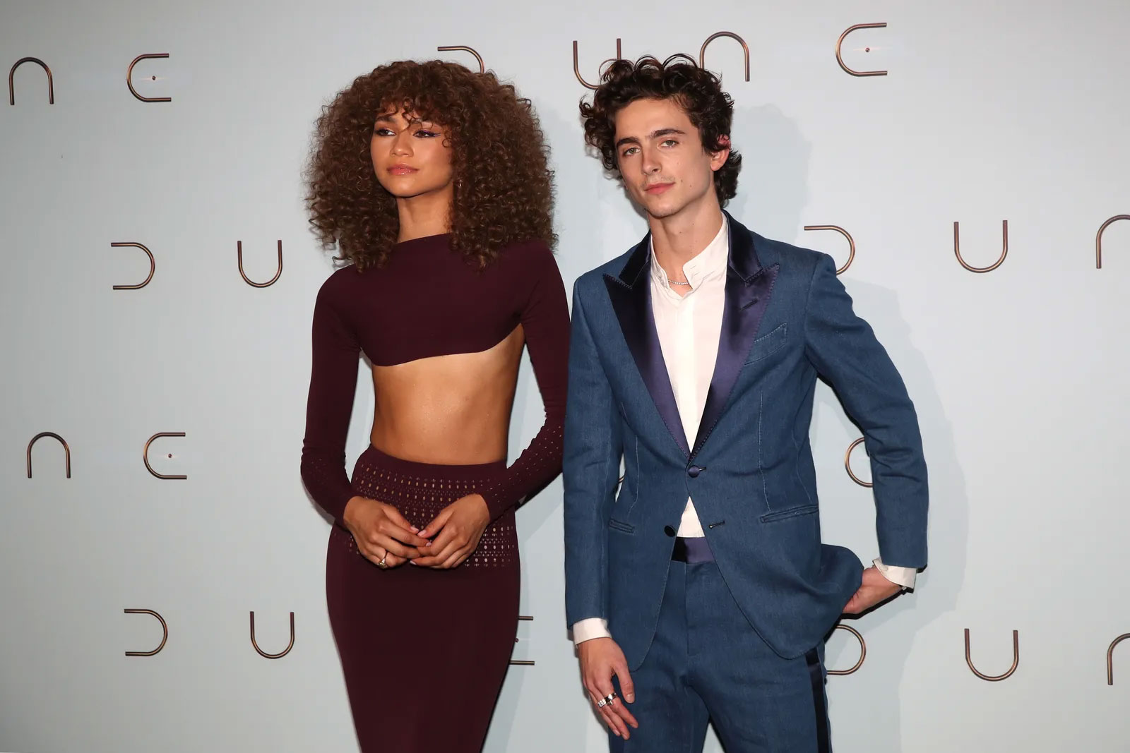 Zendaya and Timothée Chalamet in fancy dress, at the premiere of the Dune movie in Paris (September 6).