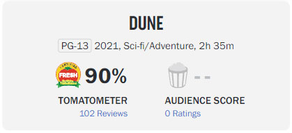 Dune Movie Now Certified Fresh On Rotten Tomatoes Dune News Net