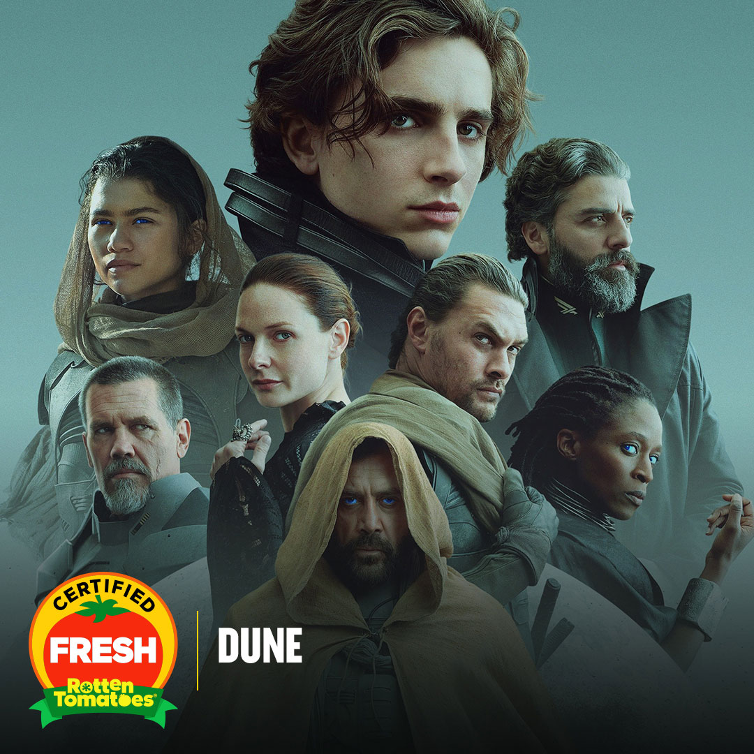 Dune (2021) is now "Certified Fresh" on Rotten Tomatoes.