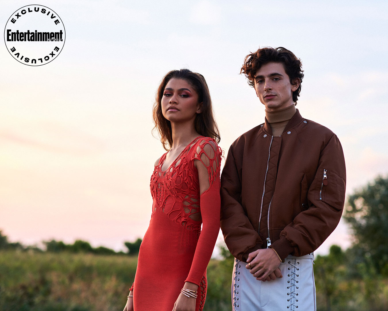 Zendaya and Timothée Chalamet pose for photos, during an Entertainment Weekly photo shoot in Venice.
