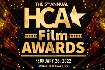 Banner for the Hollywood Critics Association fifth annual Film Awards event on February 28, 2022.