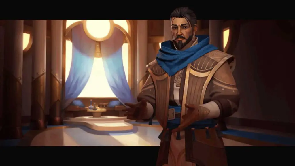 Esmar Tuek, leader of the Smugglers faction on Arrakis, in the 'Dune: Spice Wars' real-time strategy video game.