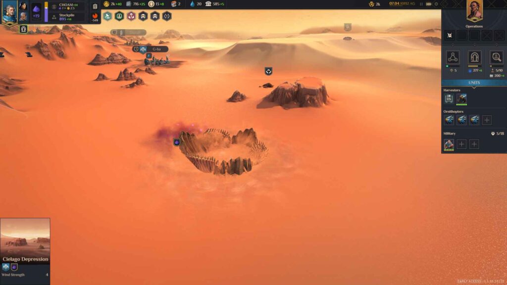 A sandworm swallows a spice harvester in 'Dune: Spice Wars', the 4X RTS game from Funcom and Shiro Games.