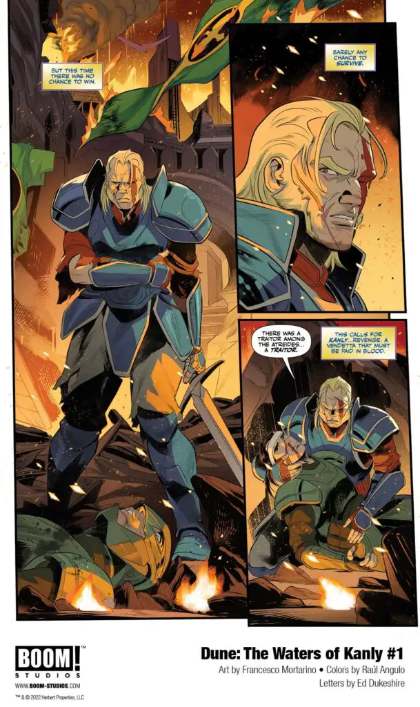 'Dune: The Waters of Kanly' comic book series: Issue #1, preview page 4.