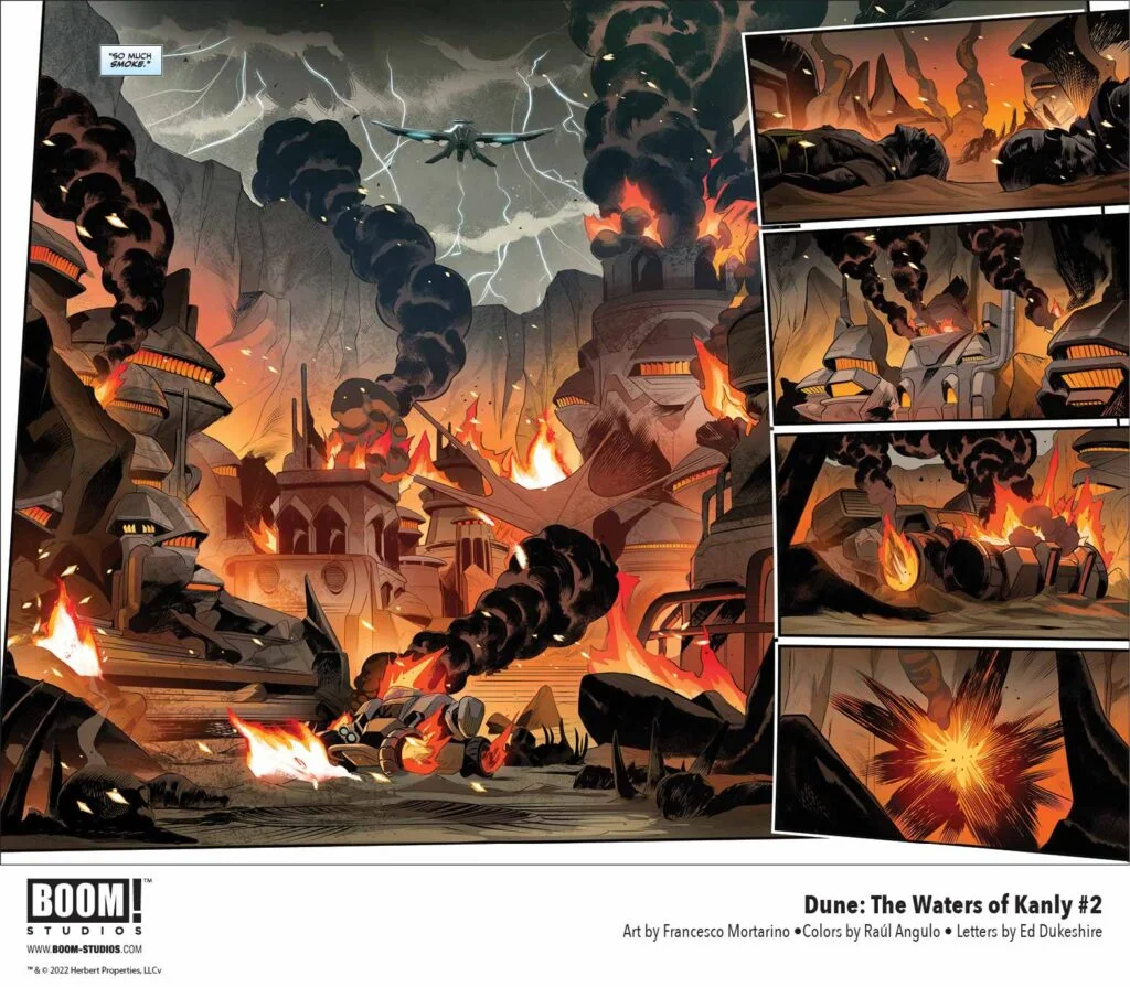 'Dune: The Waters of Kanly' comic book series: Issue #2, preview pages 4-5.