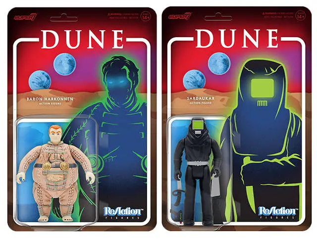 Baron Harkonnen and Sardaukar Warrior 'Dune ReAction Figures', from Super7.
