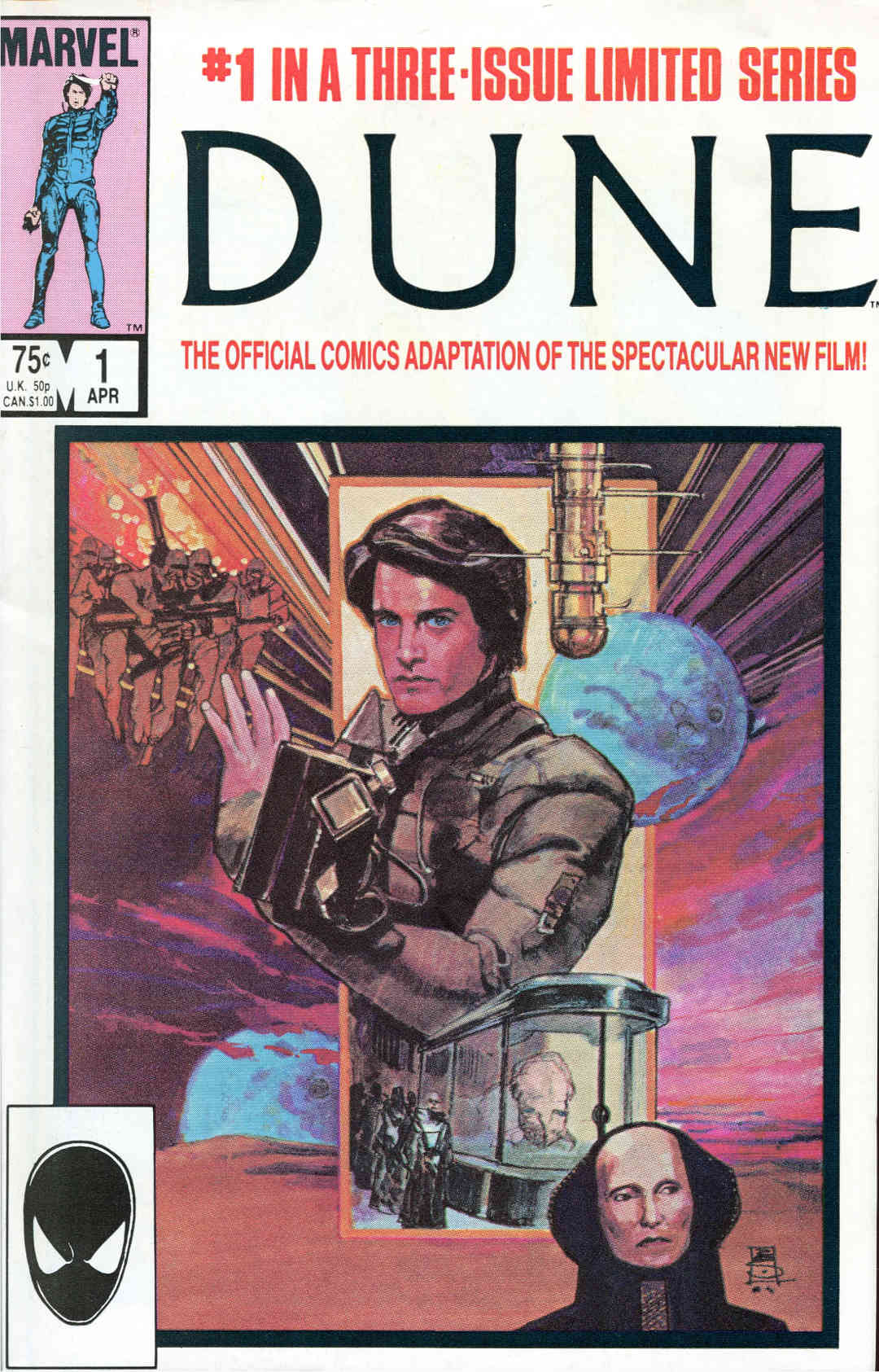 Cover of Marvel Comics 'Dune' #1, illustrated by Bill Sienkiewicz in 1985.