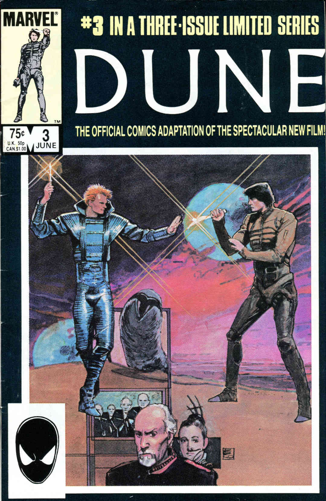 Cover of Marvel Comics 'Dune' #3, illustrated by Bill Sienkiewicz in 1985.