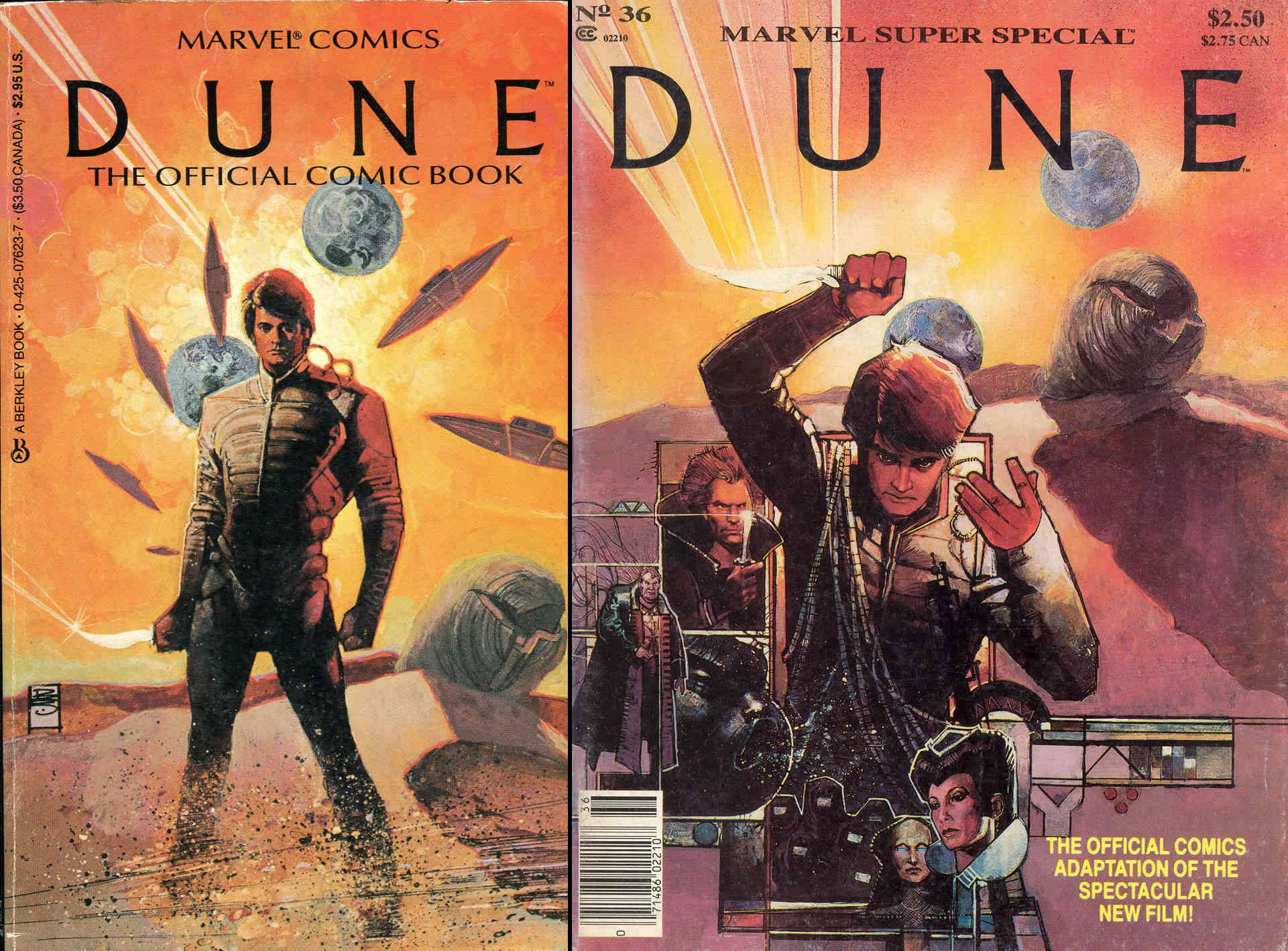 Covers from collected reprints of 1985's 'Dune: The Official Comics Adaptation' from Marvel Comics.
