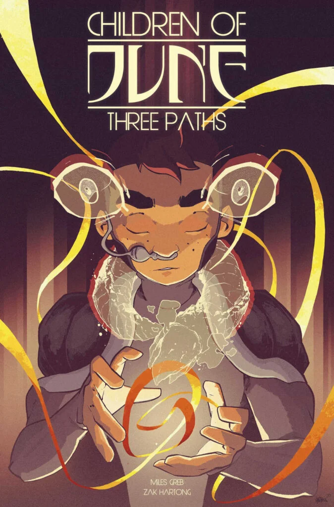 Cover for "Three Paths", a cancelled 'Children of Dune' comic, by Miles Greb and Zak Hartong. 
