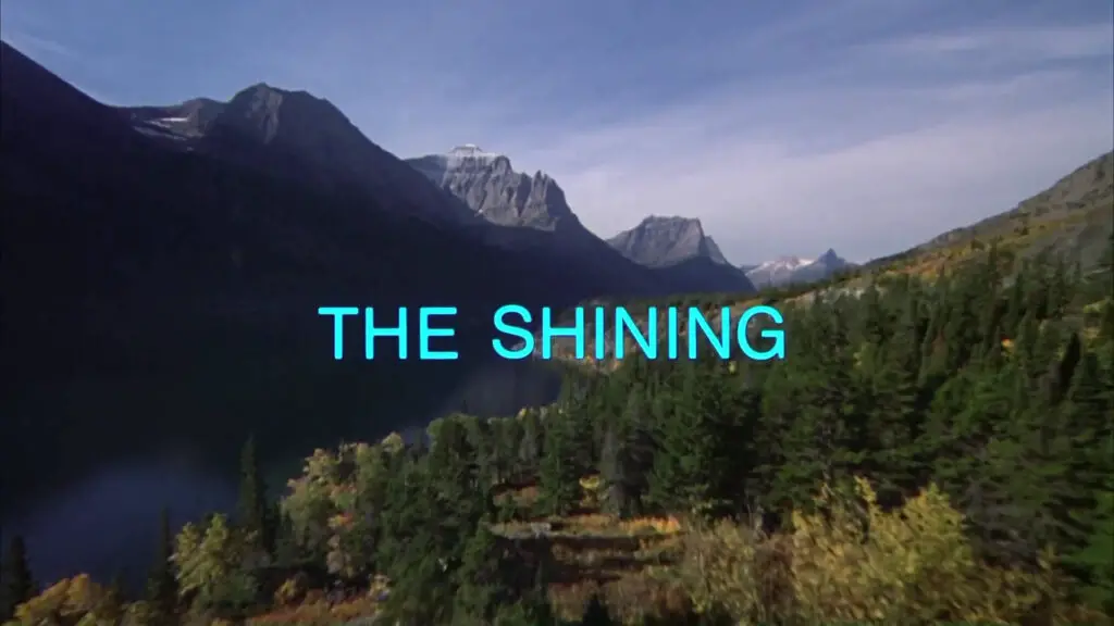 Opening shot from 'The Shining' movie, directed by Stanley Kubrick.