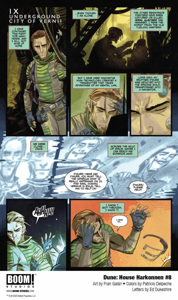 'Dune: House Harkonnen' comic book series: Issue #8, interior page 2.
