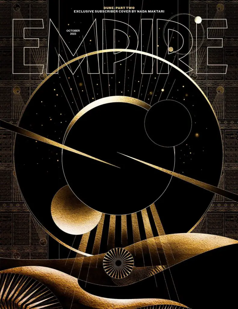 Empire Magazine's October 2023 subscriber-exclusive cover, featuring artwork by Nada Maktari.
