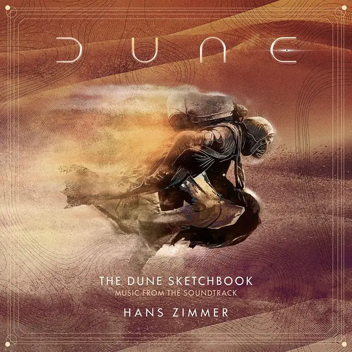 Album cover artwork for 'The Dune Sketchbook - Music from the Soudntrack', with music composed by Hans Zimmer.