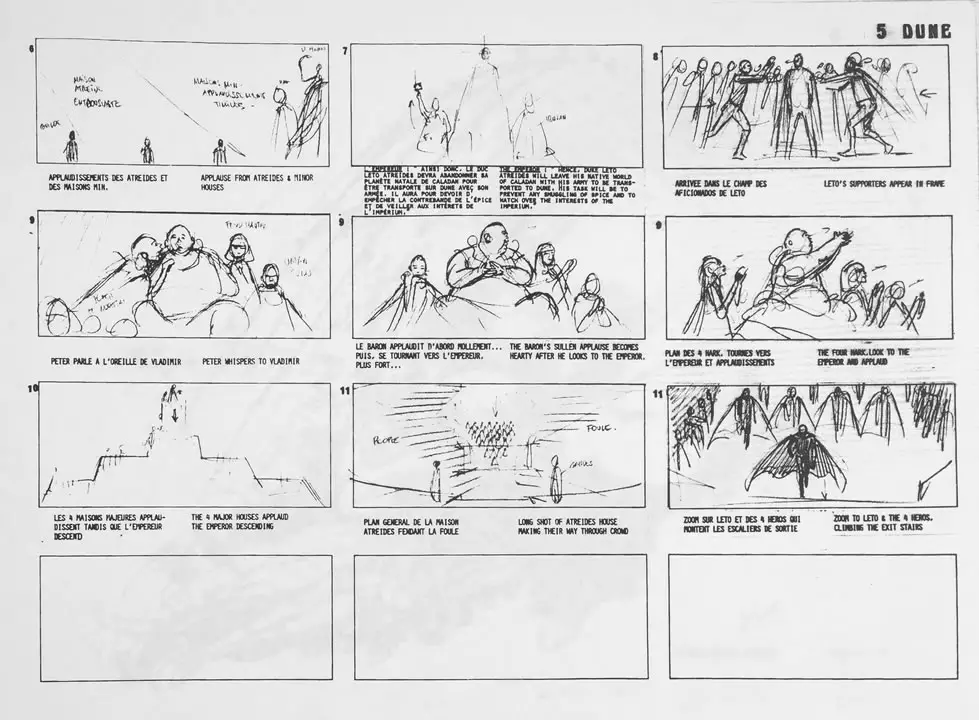 Updated version of a storyboard from Jodorowsky's 'Dune' movie, without the removed scenes.

