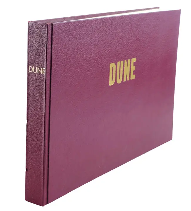 Red version of "Dune bible", containing storyboards from Jodorowsky's attempt to film 'Dune'.
