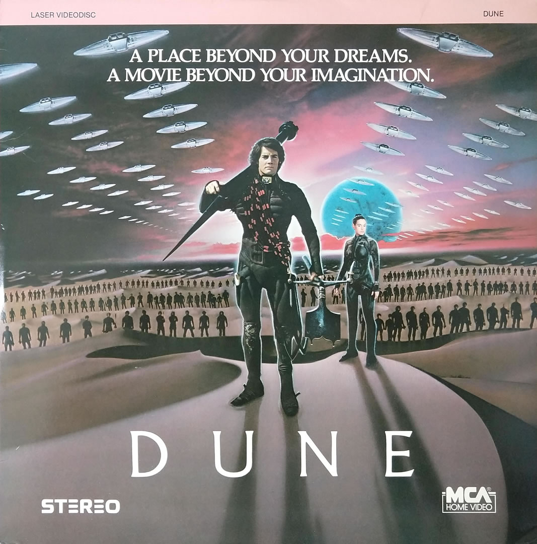 Front cover of David Lynch's 'Dune' movie LaserDisc release, American edition from 1985.