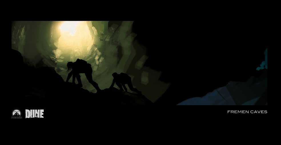 "Fremen Caves" concept art by Jock, for Peter Berg's 'Dune' movie.