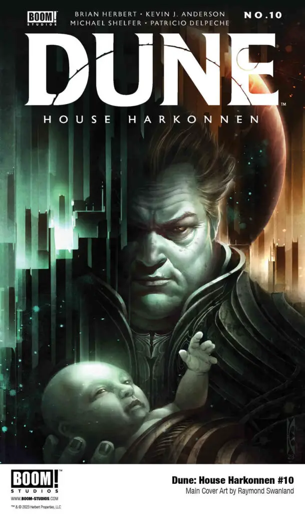 'Dune: House Harkonnen' #10 comic book. Main cover art by Raymond Swanland.