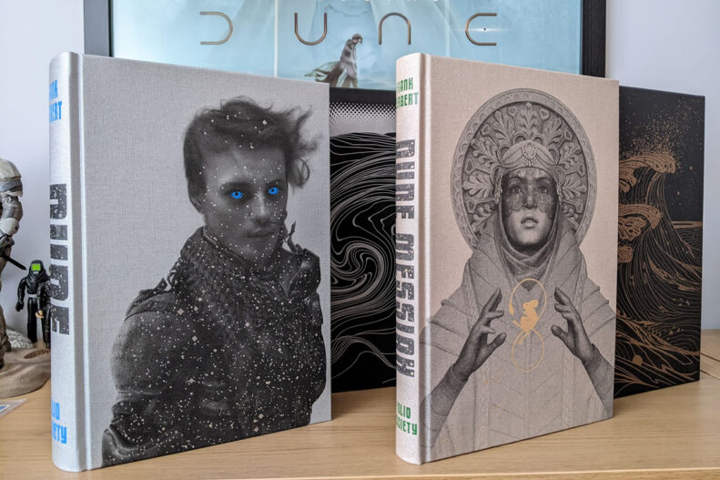 The Folio Society 'Dune' and 'Dune Messiah' collector's edition book releases.