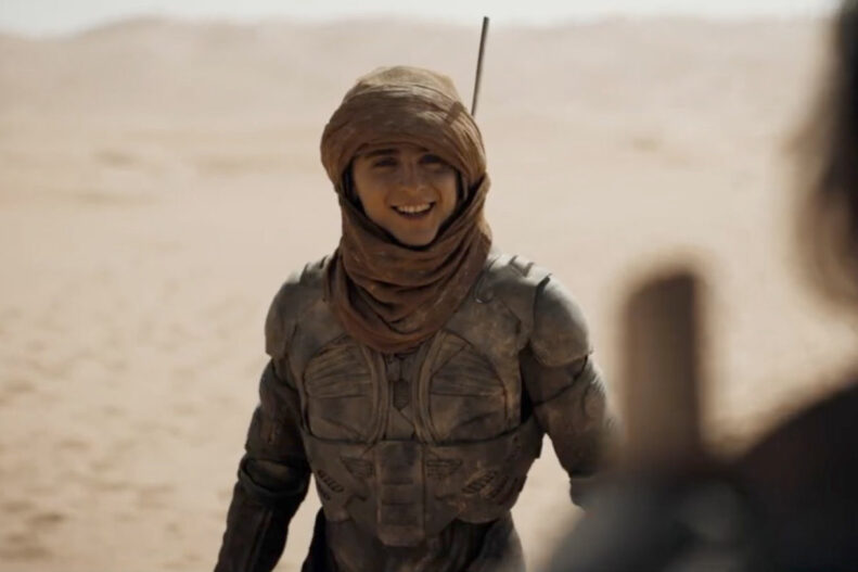 Paul (Timothée Chalamet) smiles in the 'Dune: Part Two' movie.