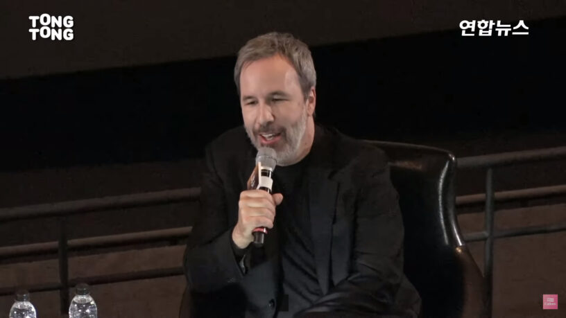 Director Denis Villeneuve speaks at a 'Dune: Part Two' press conference in South Korea.