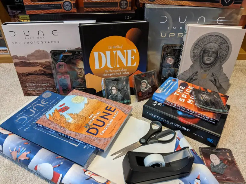 'Dune' Holiday Gift Guide, featuring 2023's best books, comics, games, and toys.
