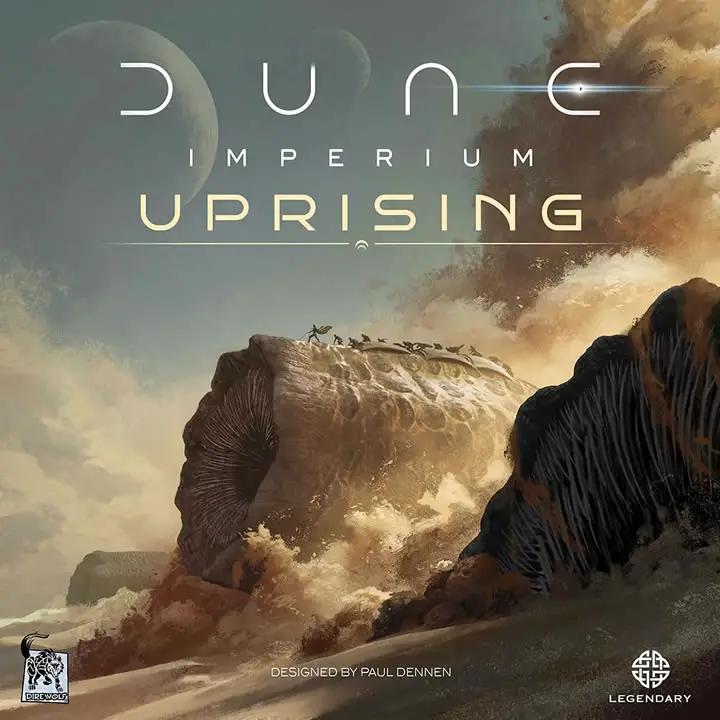 Box art for 'Dune: Imperium - Uprising', a board / card game from Dire Wolf.