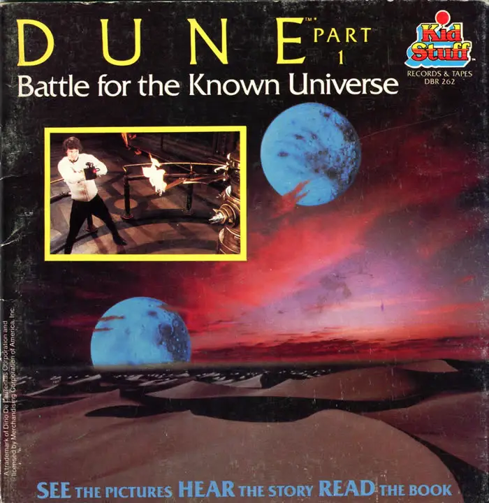 Cover of "Dune Part 1: Battle for the Known Universe" talking storybook (1984).