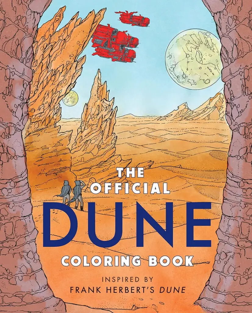 Cover of 'The Official Dune Coloring Book', inspired by Frank Herbert's 'Dune'.