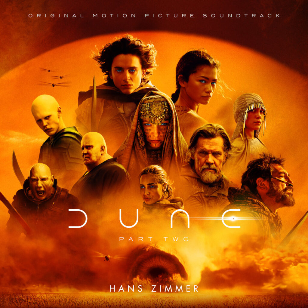 Album cover of the 'Dune: Part Two' original motion picture soundtrack, composed by Hans Zimmer.