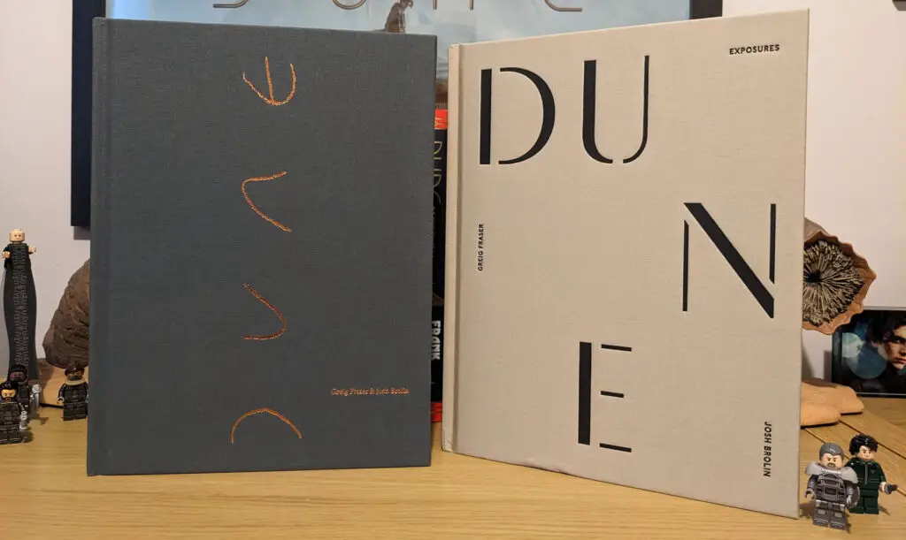 Photo showing both versions of Greig Fraser and Josh Brolin's 'Dune' movie photography book.