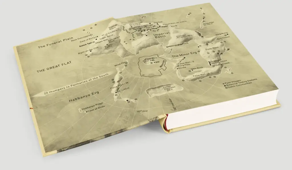 Map of Arrakis in the 'Children of Dune' collector's edition book from The Folio Society.