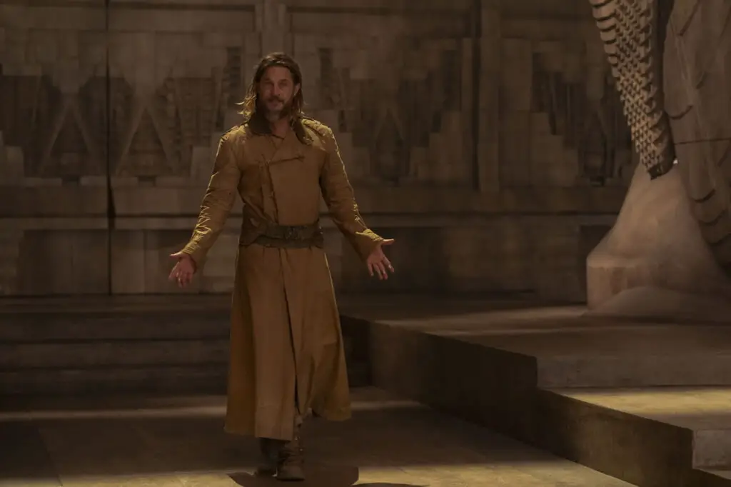 Travis Fimmel performing as Desmond Hart in HBO's 'Dune: Prophecy' TV series.